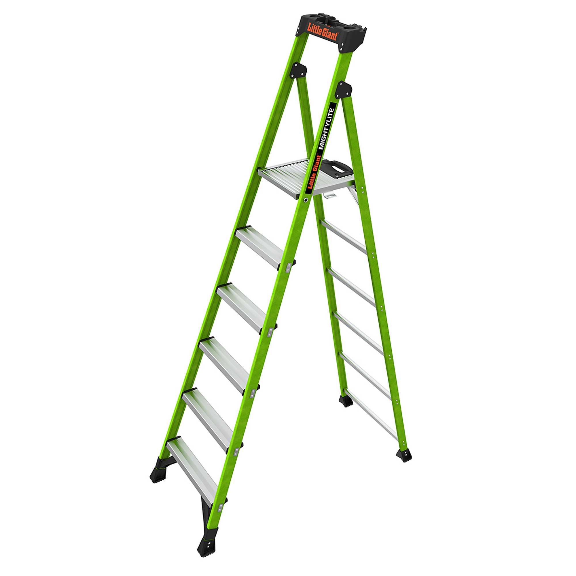 Little Giant Ladder, MIGHTYLITE 8 300 lb Fiberglass Stepladder, Height 8 ft, Capacity 300 lb, Material Fiberglass, Model# 15398-001